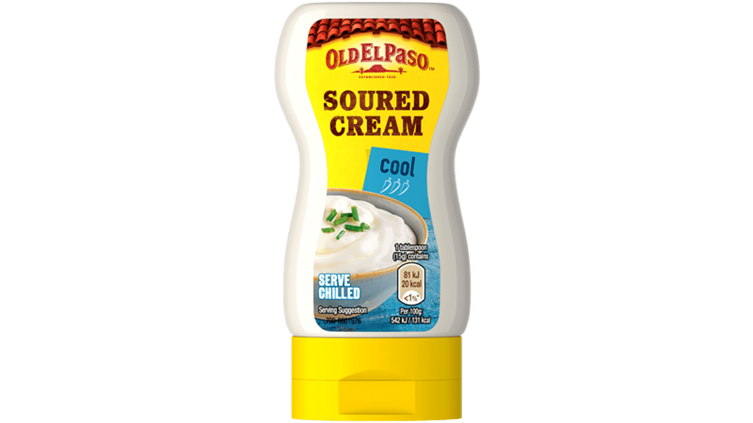 Squeezy bottle of Old El Paso's soured cream